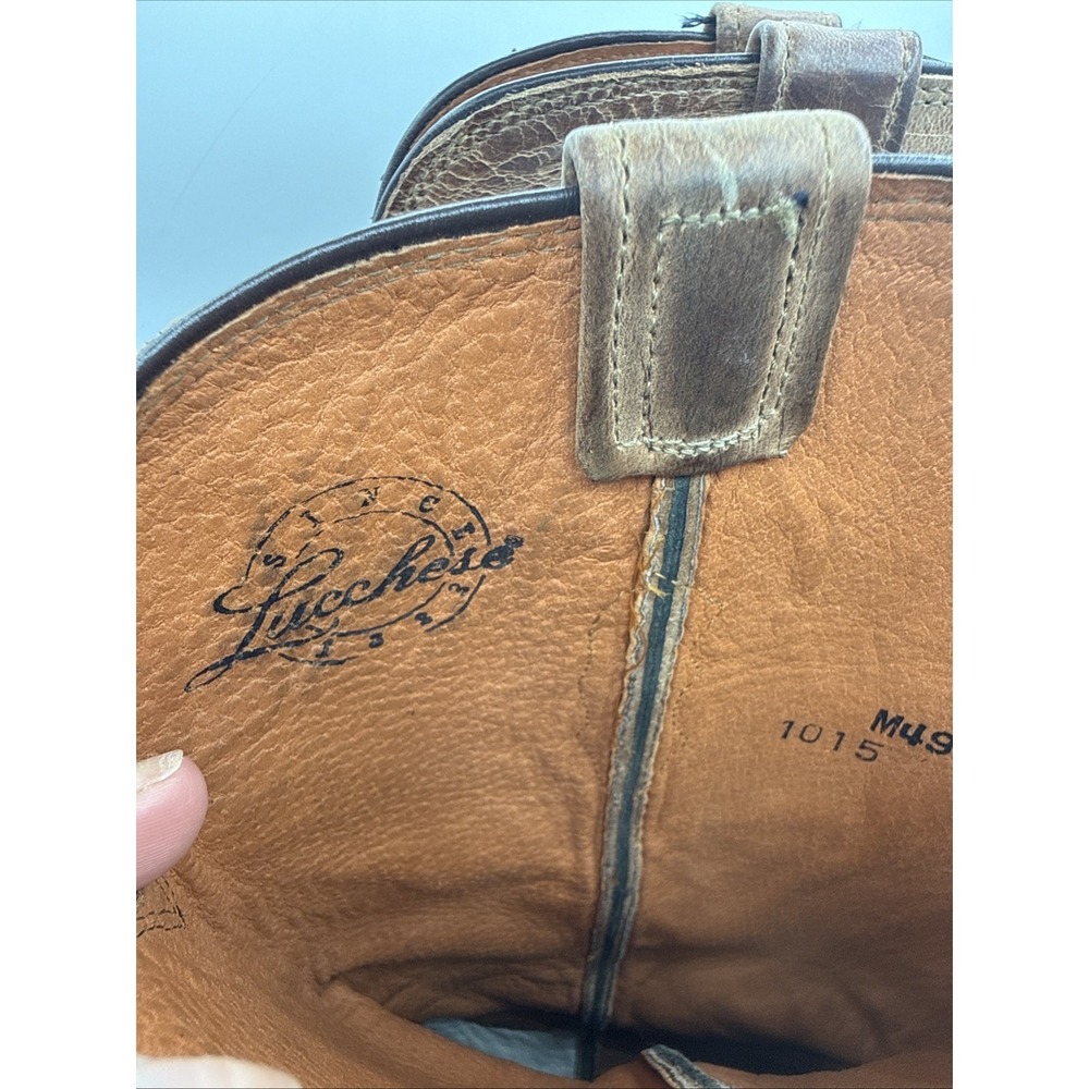 Lucchese Cassidy Boots Women 10B M4999 Brown Goat Leather Snip Toe Cowboy Boots - Picture 6 of 13